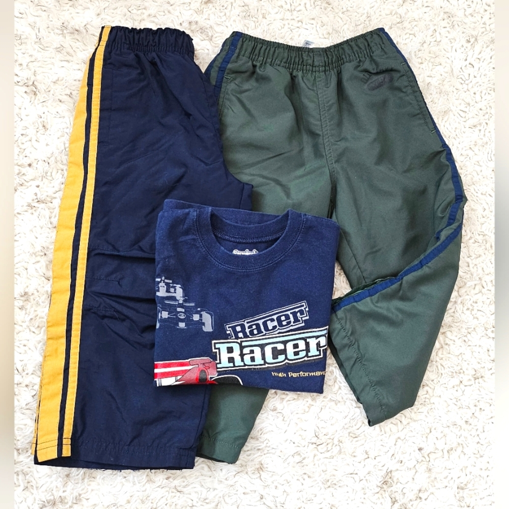 BOYS BUNDLE OF 2 Winter/Snow Dleece Lined Pants and 1 Tee Shirt